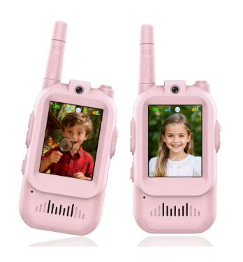 Children’s Video Walkie Talkies 2-Pack - Screen + Voice Changer!