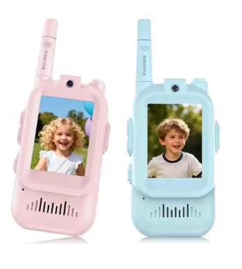 Children’s Video Walkie Talkies 2-Pack - Screen + Voice Changer!