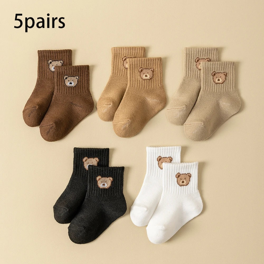 5 Pairs Baby Socks Toddler Soft