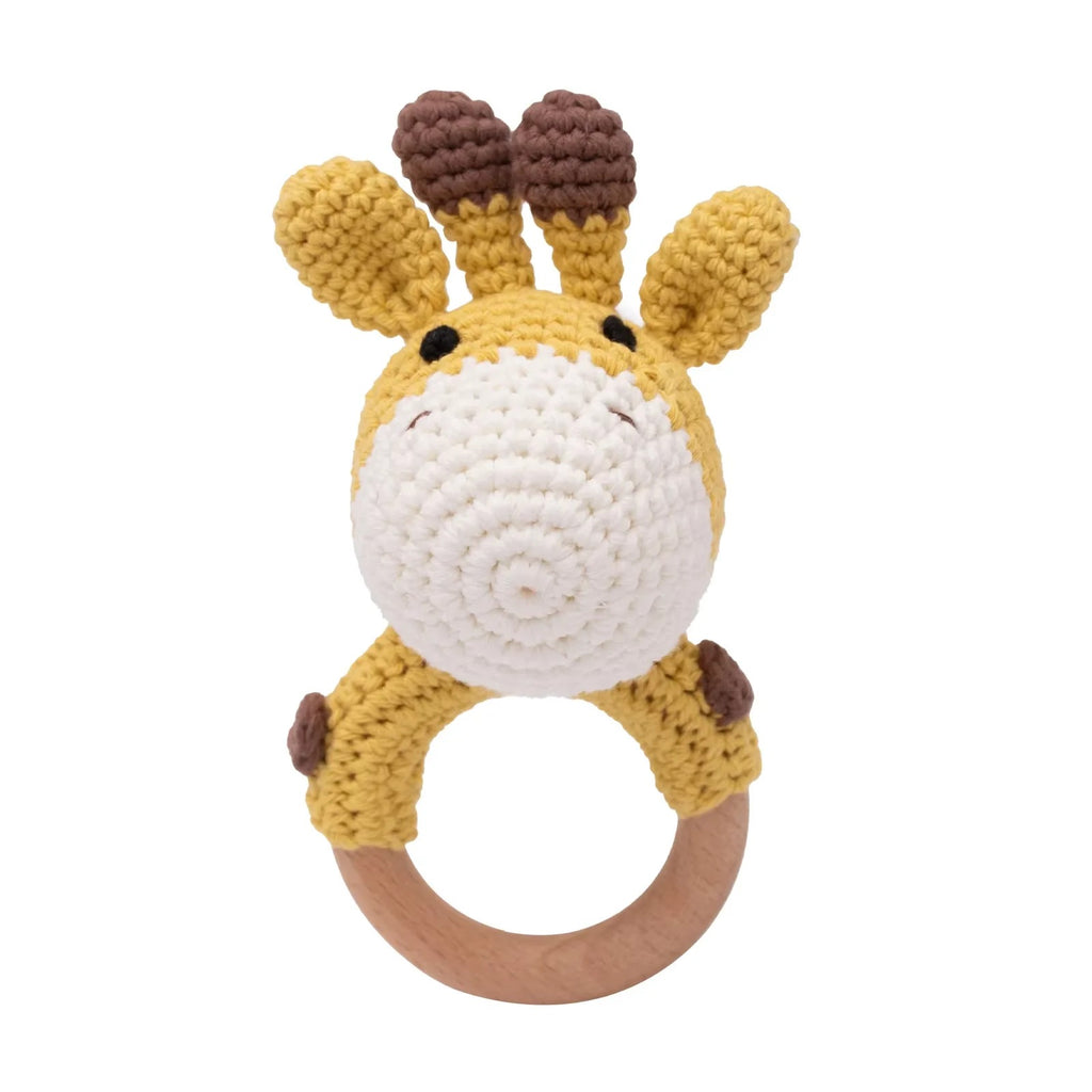 BPA-Free Wooden Crochet Rattle & Teether Toy