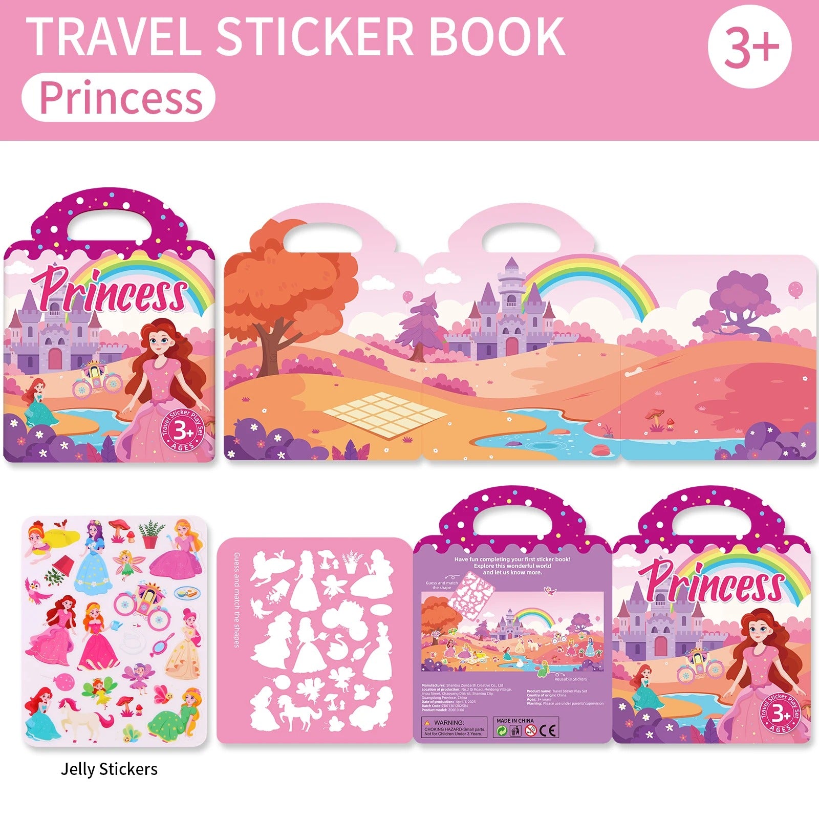 Kids' Reusable DIY Sticker Books Multi-Theme Bubble Sticker