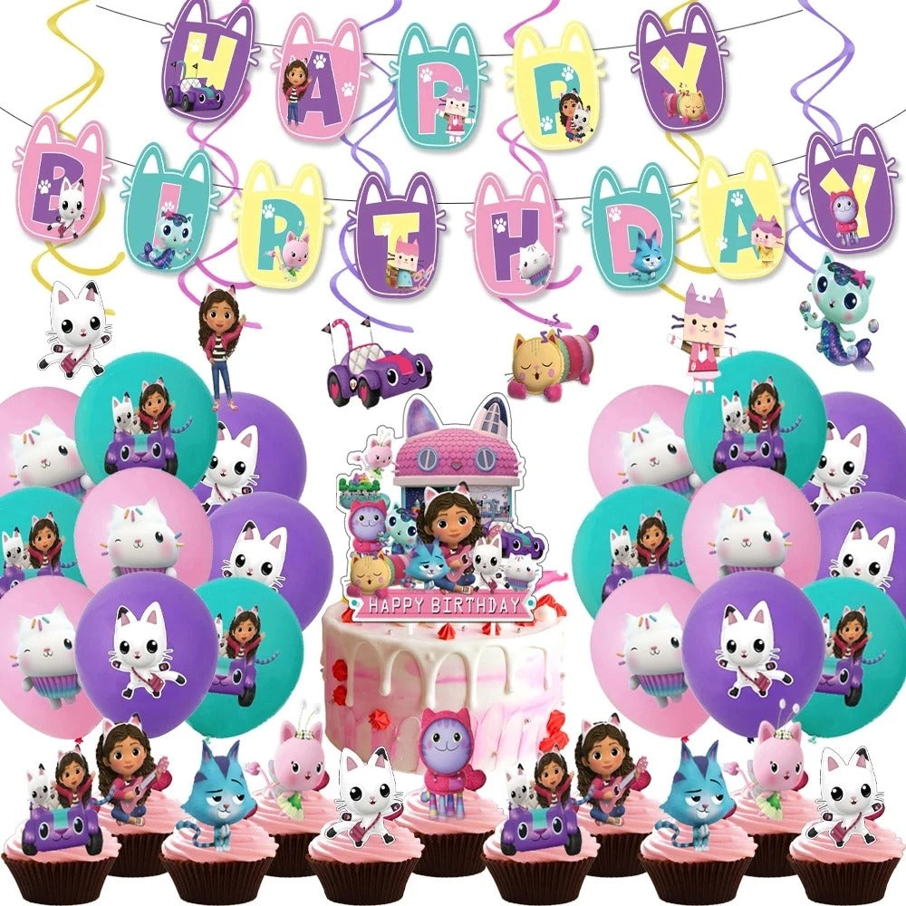 Gabby's Dollhouse Birthday Party Decoration Set