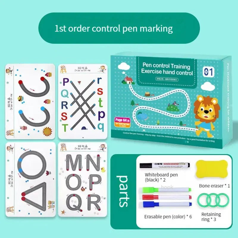 Copybook for Kids with Drawing Pens and Eraser Learning Books
