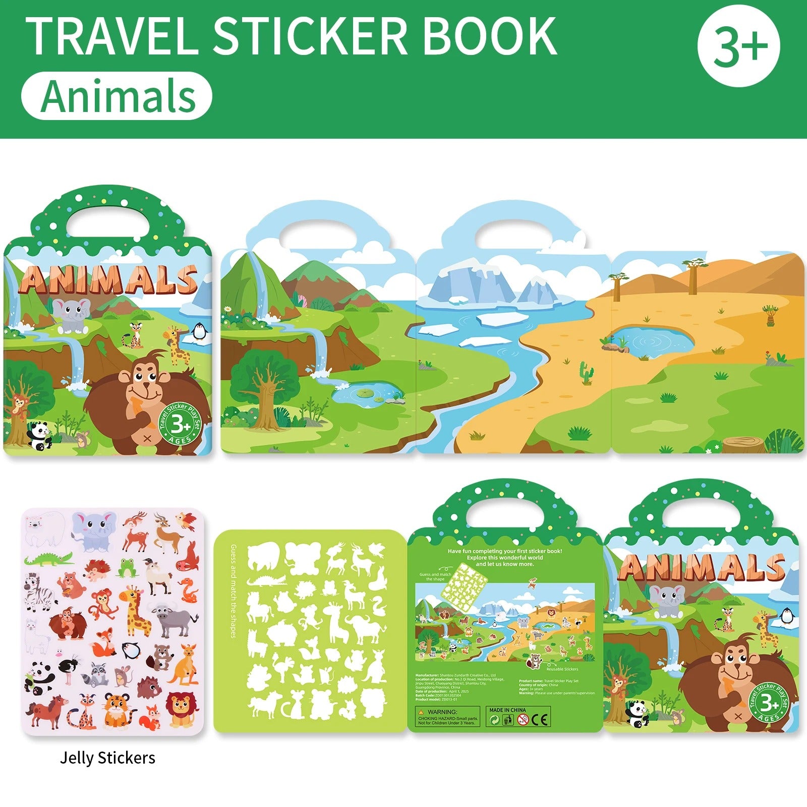 Kids' Reusable DIY Sticker Books Multi-Theme Bubble Sticker