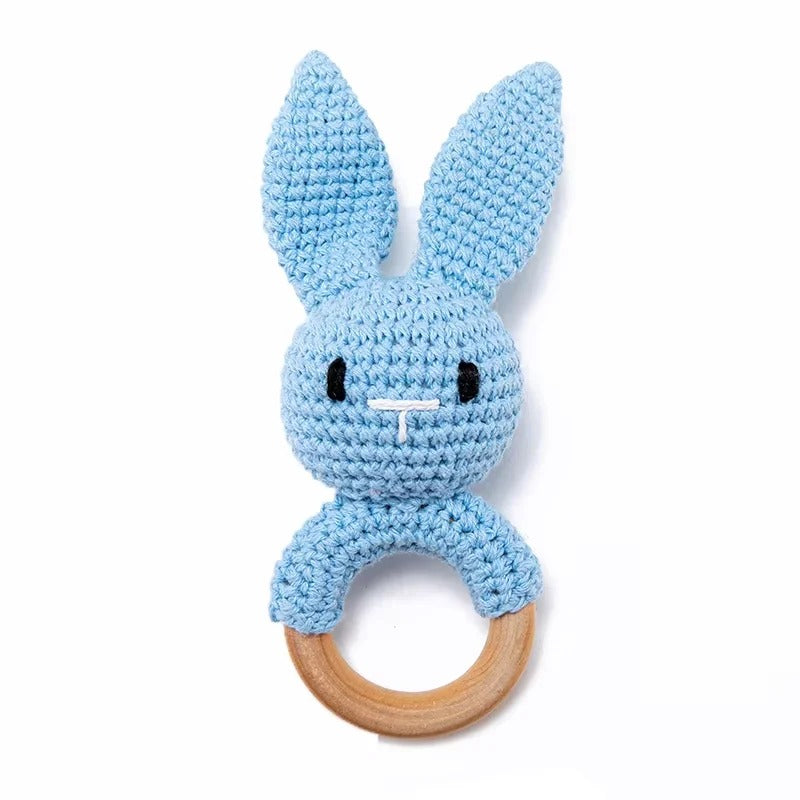 BPA-Free Wooden Crochet Rattle & Teether Toy