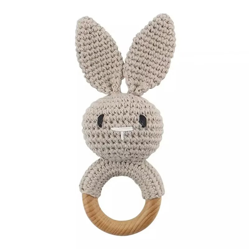 BPA-Free Wooden Crochet Rattle & Teether Toy