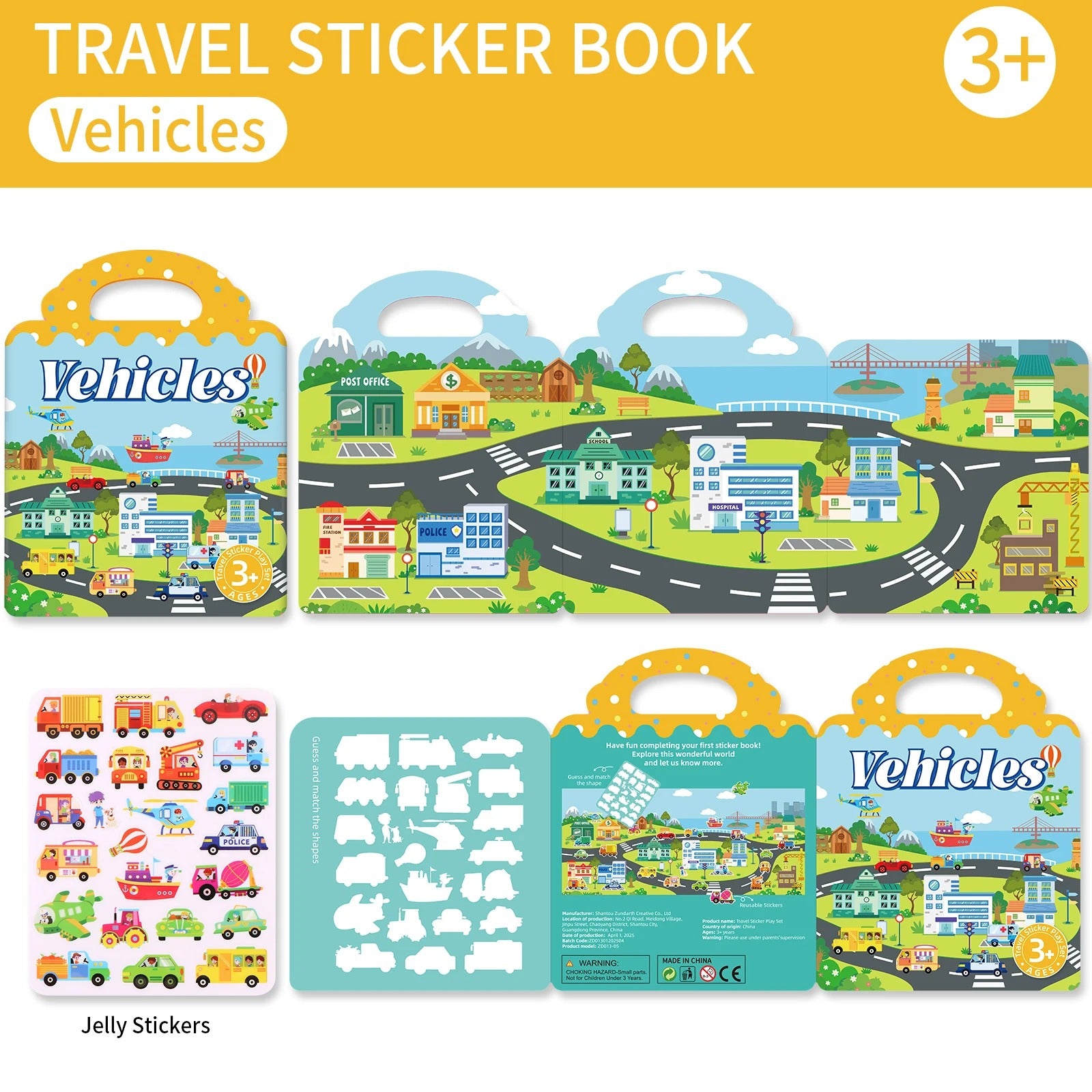 Kids' Reusable DIY Sticker Books Multi-Theme Bubble Sticker