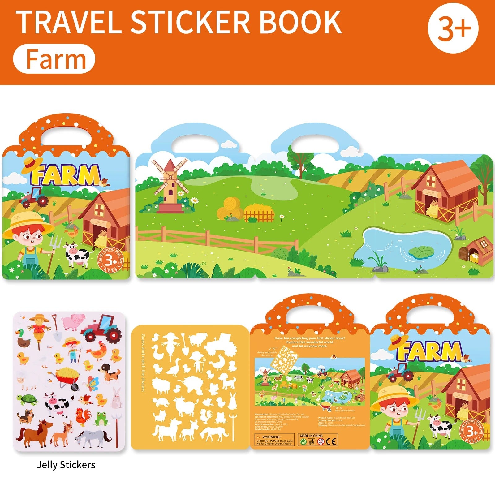 Kids' Reusable DIY Sticker Books Multi-Theme Bubble Sticker