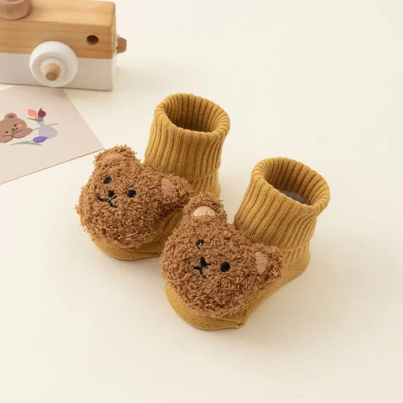 Anti-Slip Cartoon Bear Baby Socks for Boys & Girls