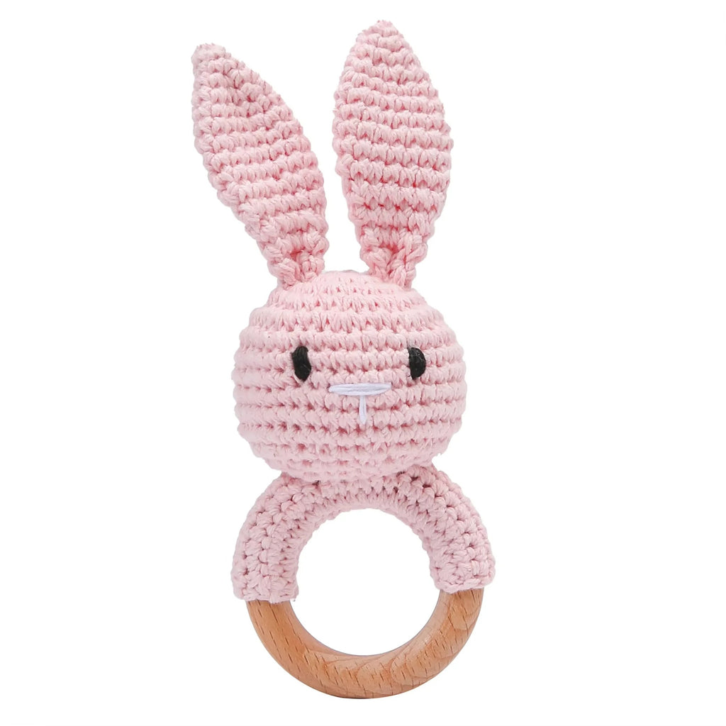 BPA-Free Wooden Crochet Rattle & Teether Toy