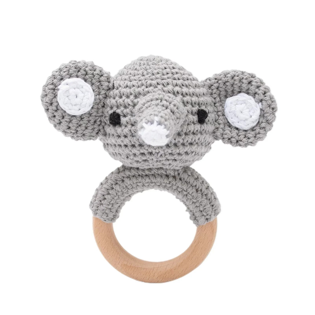 BPA-Free Wooden Crochet Rattle & Teether Toy