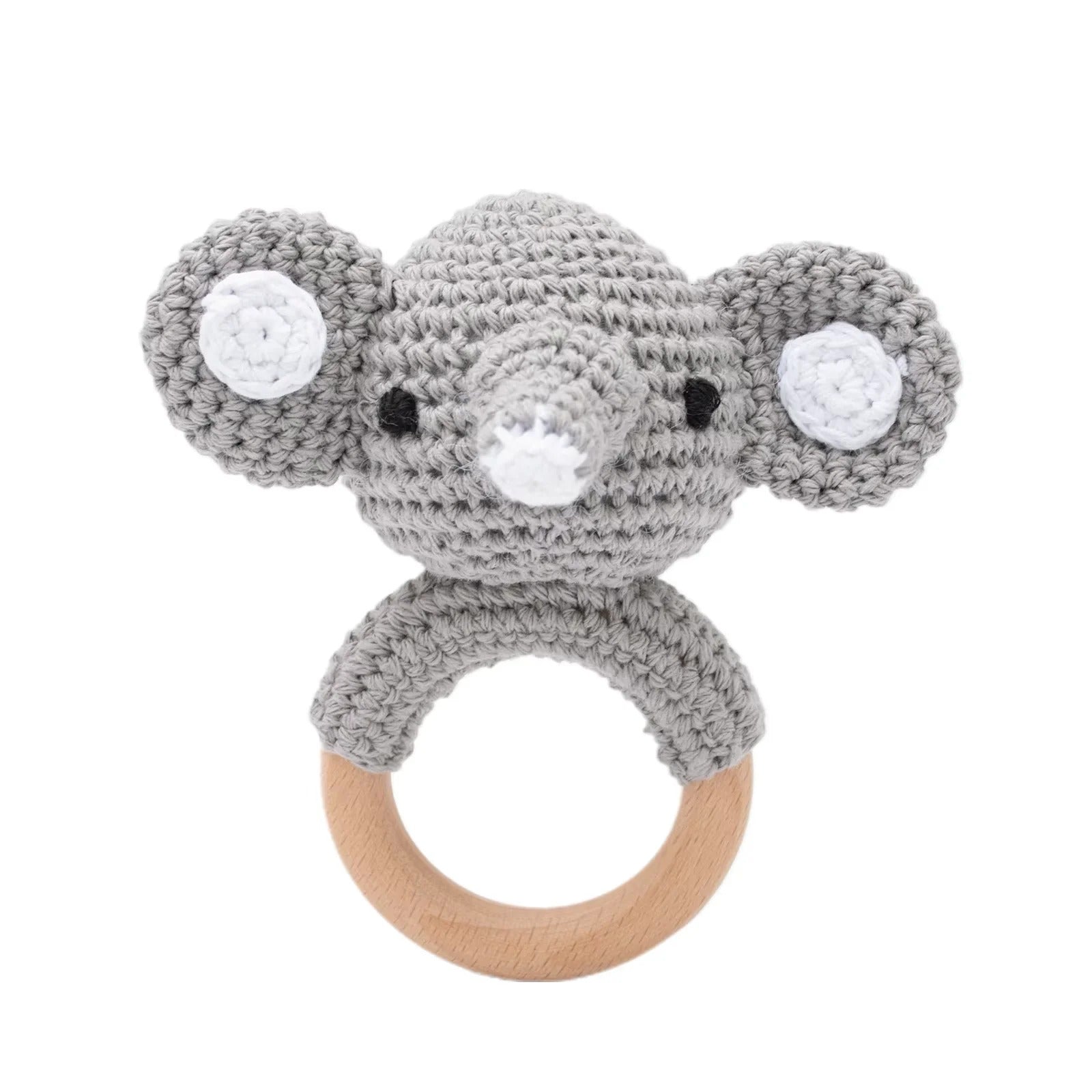 BPA-Free Wooden Crochet Rattle & Teether Toy