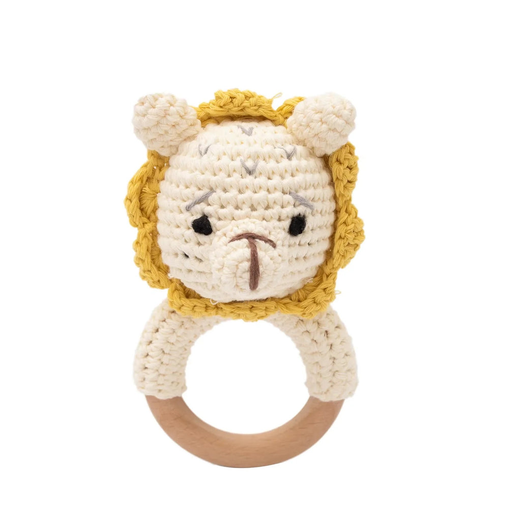 BPA-Free Wooden Crochet Rattle & Teether Toy