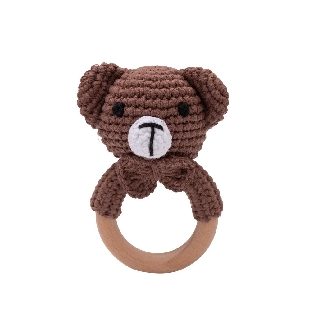 BPA-Free Wooden Crochet Rattle & Teether Toy